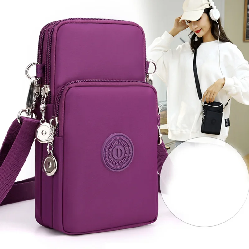 

New Fashion Balloon Mobile Phone Crossbody Bags for Women Shoulder Bag Cell Phone Pouch With Headphone Plug 3 Layer Wallet 2023