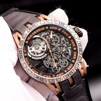 oblvlo brand sport skeleton automatic mechanical watches for men self wind rubber strap sapphire waterproof shockproof lm