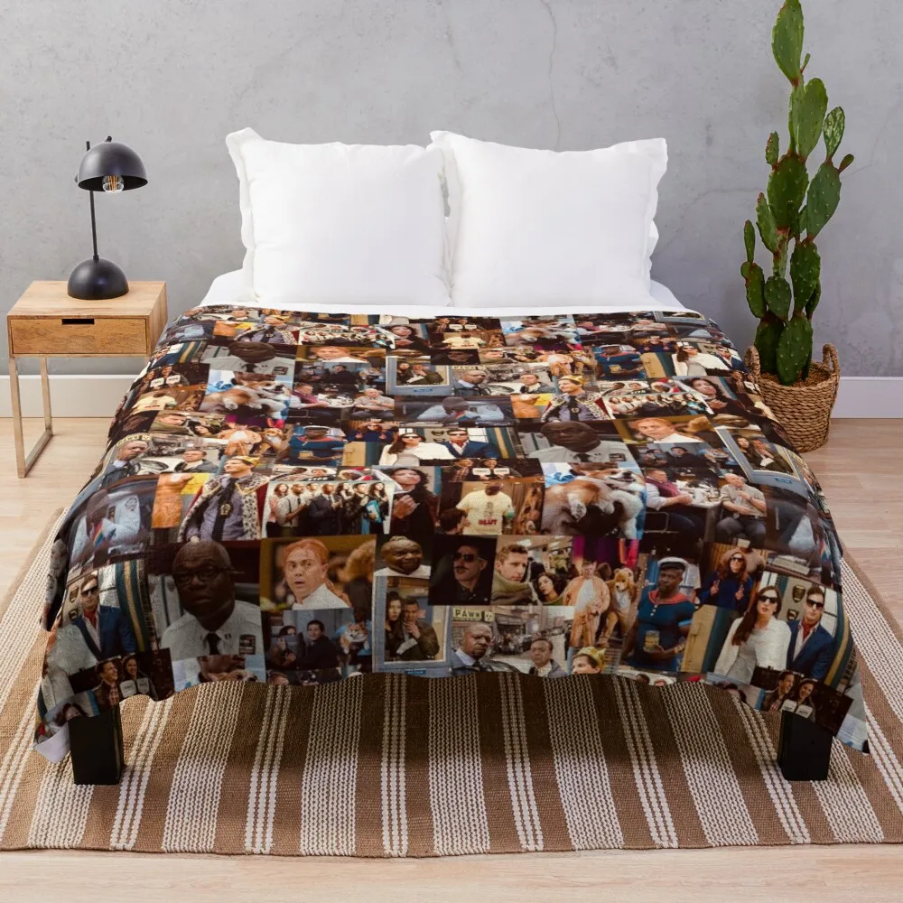 

Brooklyn nove nove collage lance cobertor grande malha xadrez peles cobertores