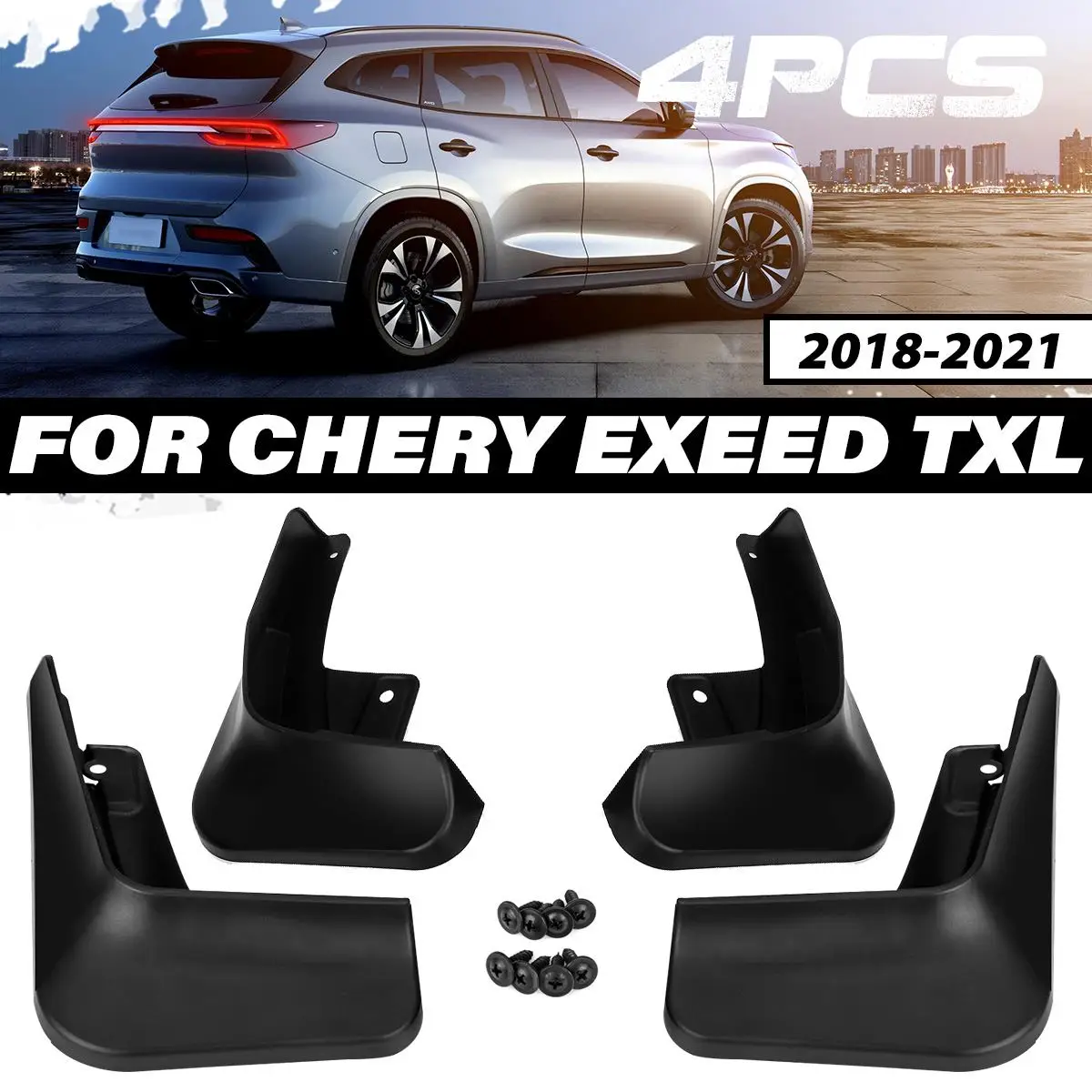 

4PCS Mudguards Mud Flap Flaps Splash Guards Fender Protector Cover for Chery exeed txl TX LX 2018 2019 2020 2021 Car Accessories
