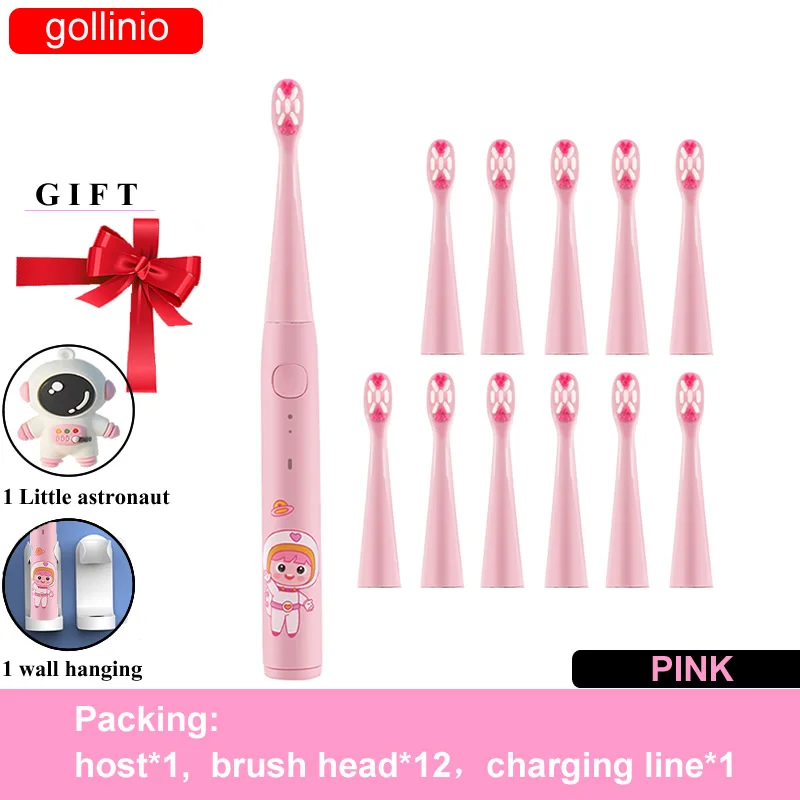 

gollinio Electric Toothbrush kids usb fast charging GL54C electr toothbrush Rechargeable Teeth Brush Replacement Head