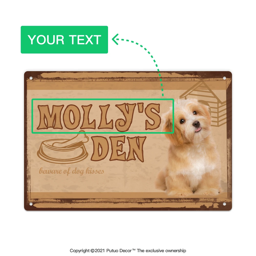 Декоративная металлическая жестяная вывеска Putuo Decor на заказ остерегайтесь