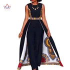 Летний элегантный женский комбинезон в африканском стиле Bazin, комбинезон без рукавов, длинный женский комбинезон, модель WY729