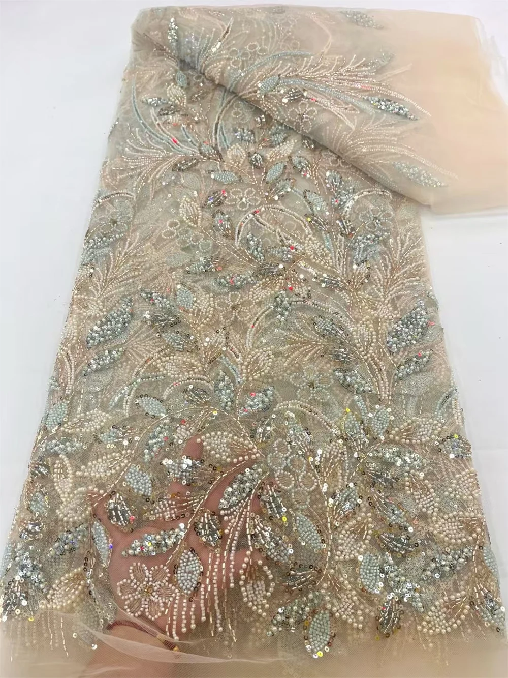 Роскошная африканская кружевная ткань с блестками и бисером 2024 высокое качество