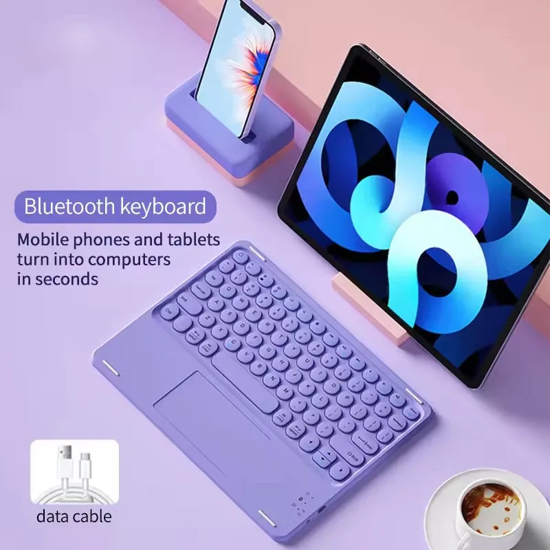 Фото Беспроводная Bluetooth-клавиатура с тачпадом для iPad 11th 2025 11 дюймов A16 Air 13 11 M3 Pro IOS Android Windows Планшет Клавиатура №2