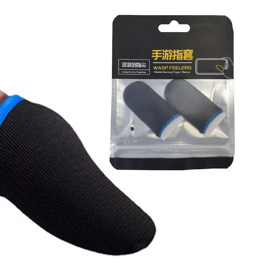 

2 Pcs Anti-slip Gaming Finger Cot 18-pin Carbon Fiber Anti-sweat Non-slip High Sensitivity Finger Cots Breathable Finger Sleeves