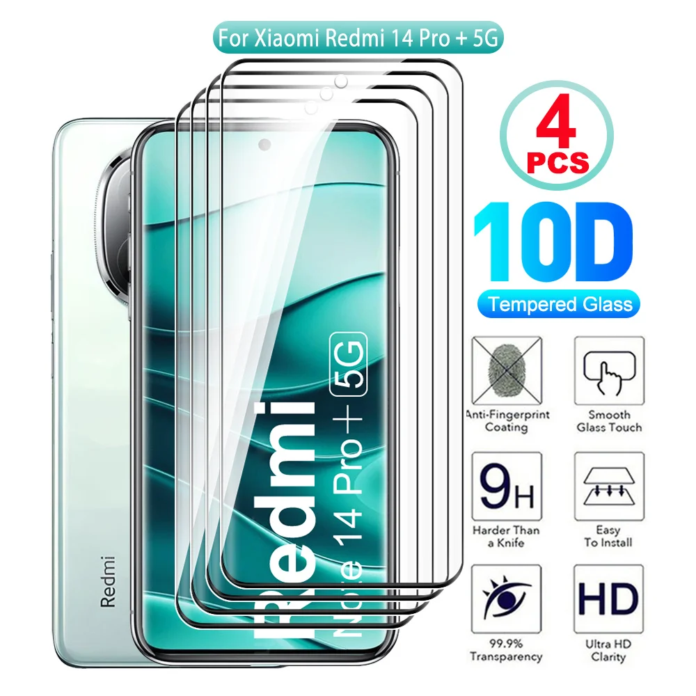 4 шт. Readmi note14proplus 13Pro+ 5G противоударное защитное стекло для Xiaomi Redmi Note 13 14 Pro Plus 14pro +