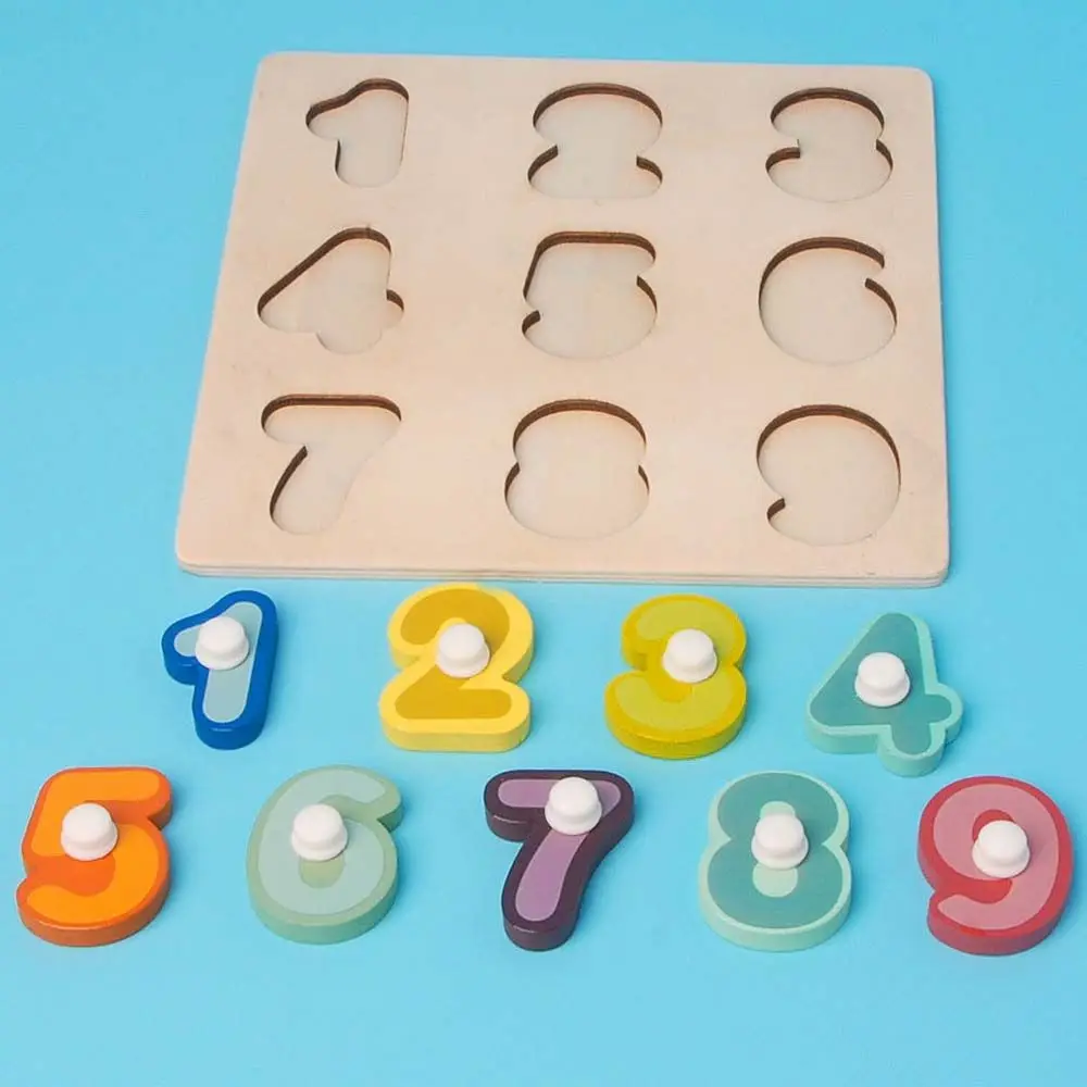 

Обучающий пазл с числами для дошкольного обучения, математические игрушки, деревянные игрушки с числами, игрушка с распознаванием формы, деревянные головоломки