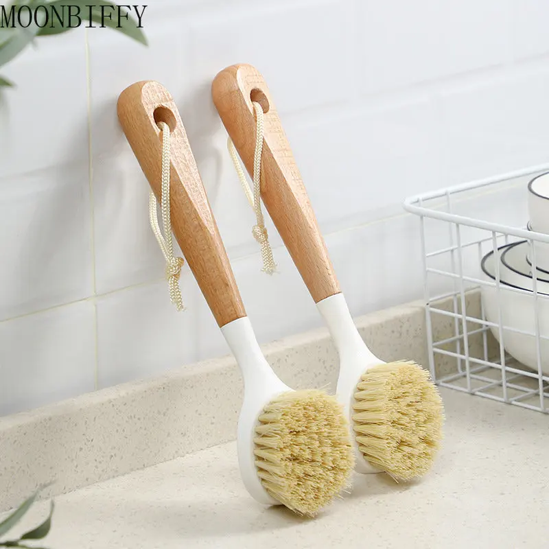 

Kitchen Cleaning Brush Natural Bamboo Handle and Sisal Bristles Scrub Brush for Dish Cast Iron Skillet Pots Pans Pot Brush