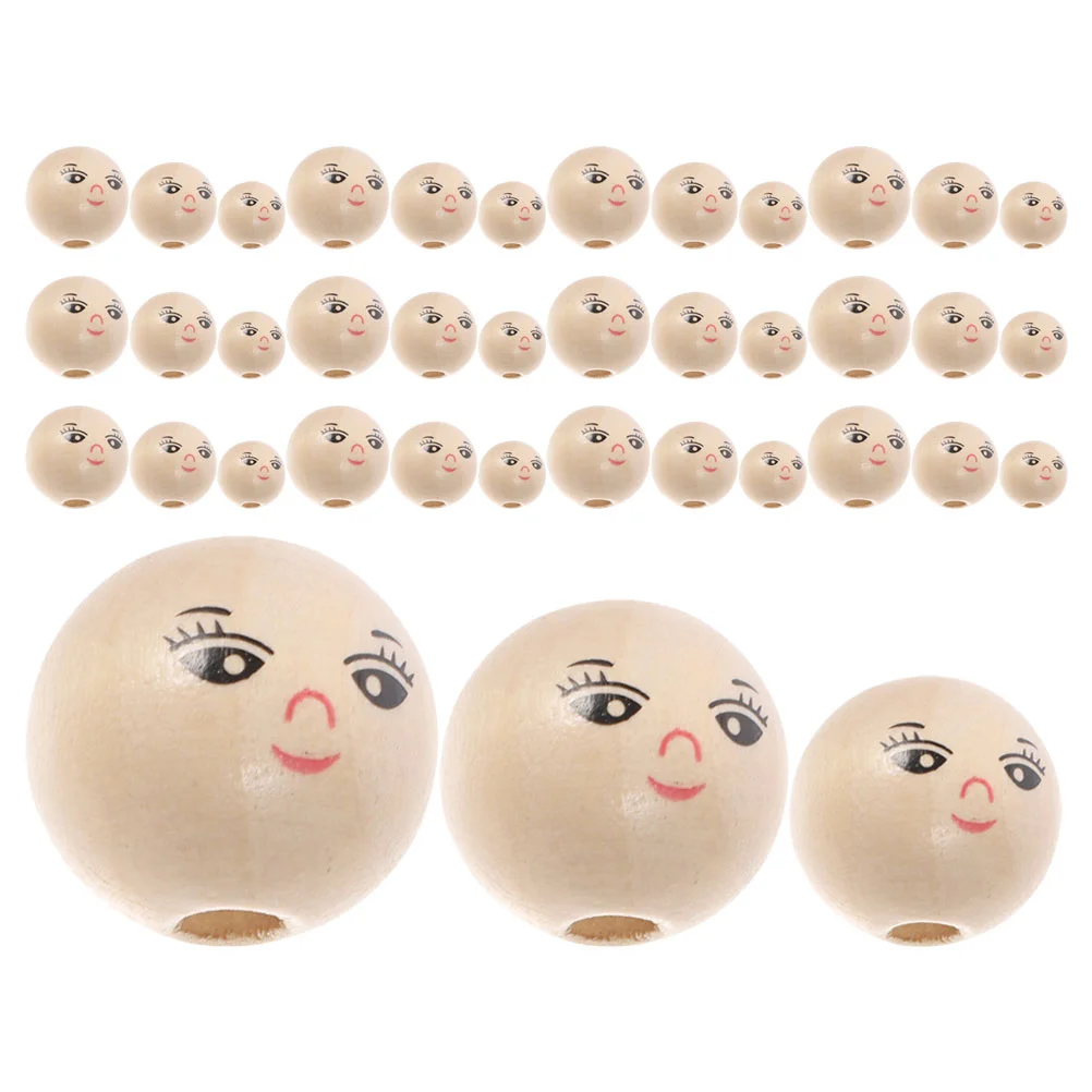 

Wooden Beads Crafts Holes Natural Bulk Bracelets Making Balls Kids