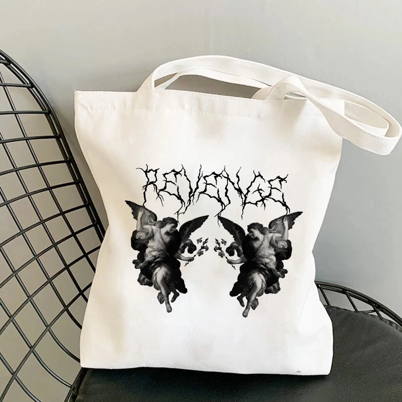 

Gothic Dark Angels Print Shopping Bag Shopper Bags Handbag Bag Tote Reusable Ecobag Canvas Bag Shoulder Bag Tote Large Capacity