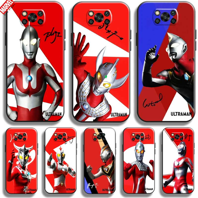 

Japan Anime Ultraman For Xiaomi Poco X3 Pro X3 NFC X3 GT Phone Case Carcasa Funda Liquid Silicon Coque Back