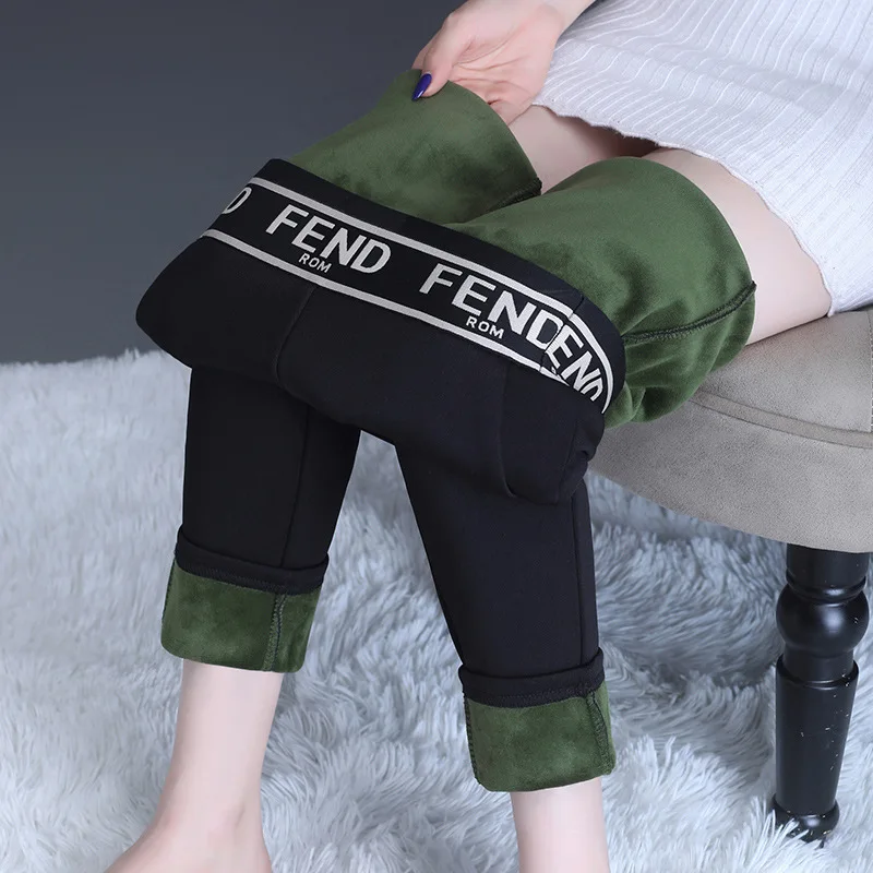 

Женские зимние леггинсы с высокой талией, черные утепленные леггинсы из овечьей шерсти длиной до щиколотки для фитнеса, новинка 2022