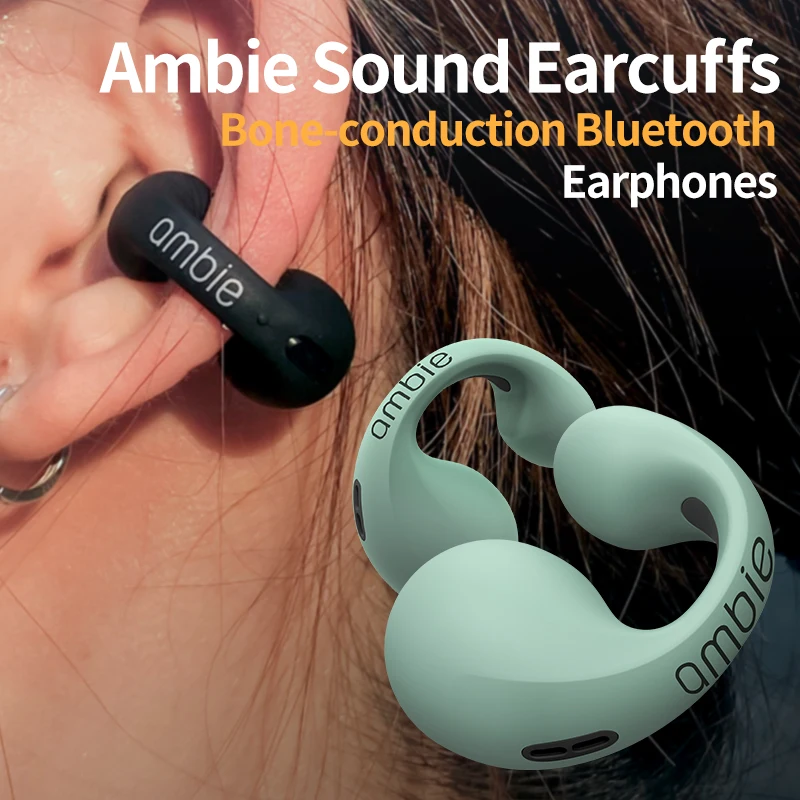 

Earring Wireless Bluetooth1:1 Copy For Ambie Sound Earcuffs Ear Bone Conduction Earphones Auriculares Headset TWS Sport Earbuds
