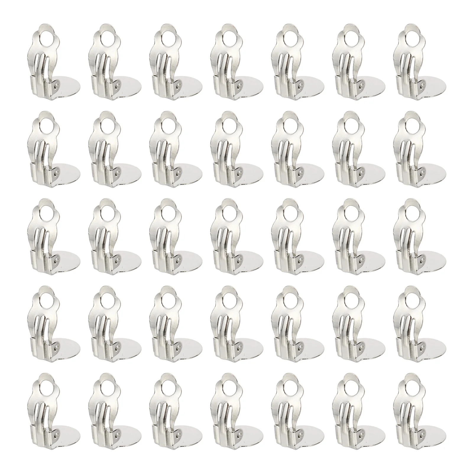 

Earring Clip Pad Earrings Base Clips Findings Ear Blanks Diy Setting Blank Tray Round Components Studs Flat Backs Pierced Non