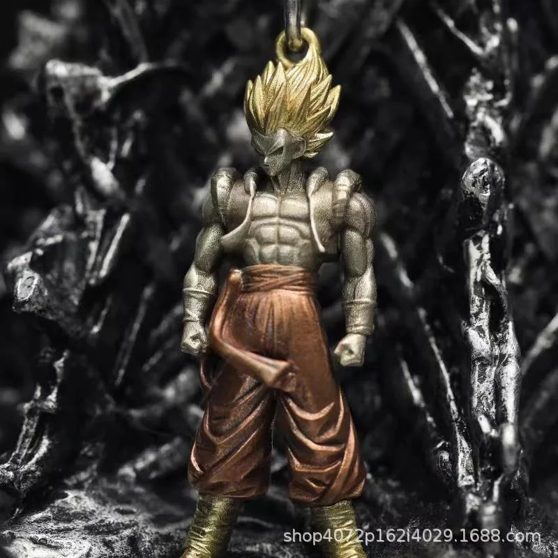 

New Keyring Anime Dragon Ball Z Super Saiyan Keychains Son Goku Figure Kids Toy Cosplay Gift Metal Necklace Pendant Fans Gifts