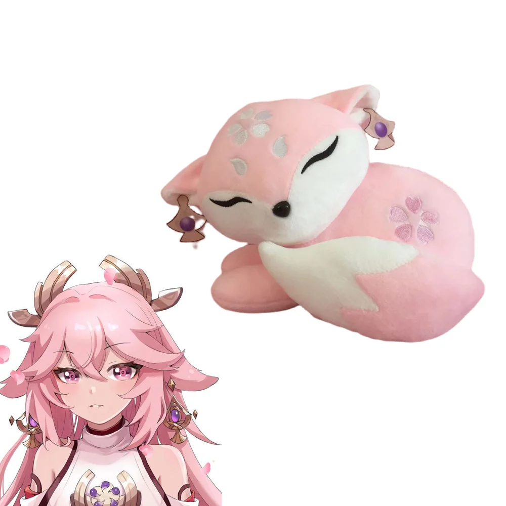 

Новая игрушка Genshin Impact Yae Miko лисица плюшевая кукла 20 см, игрушка яемико для косплея, мультяшная декоративная подушка, рождественские подарки