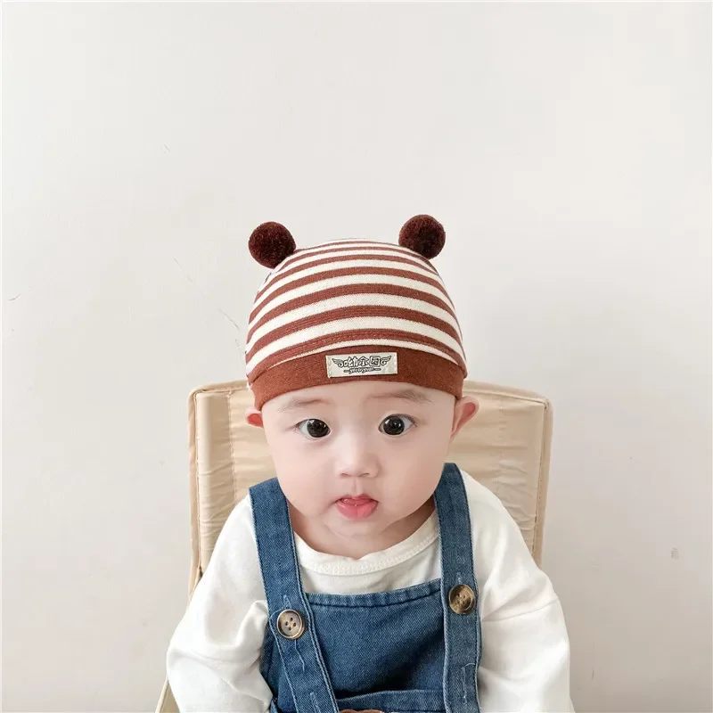 Хлопковая Детская Шапка Для Детей 0-3 Месяцев Регулируемая Унисекс