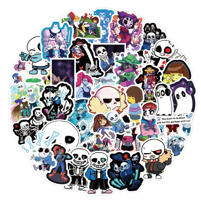 

10/30/50/100Pcs Undertale Stickers cool stuff Anime Sticker Laptop Pvc Waterproof Cartoon Graffiti Decals Kid Classic Toys Gifts