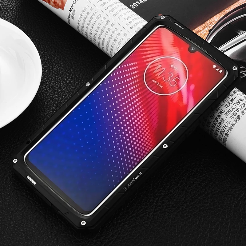 Imatch Aluminum Metal Silicone Shockproof Case Cover For Motorola Moto Z4 Dirt Shock Proof Cover Case For Motorola Edge + Plus