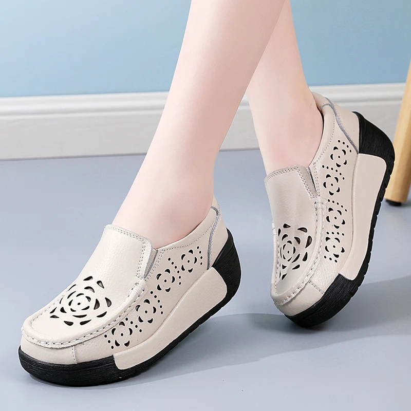 

Cow Suede Leather Ladies Loafers Autumn Women's Shoes Platform Flats Sneakers Female Moccasins Shoe Women Creepers Slip On