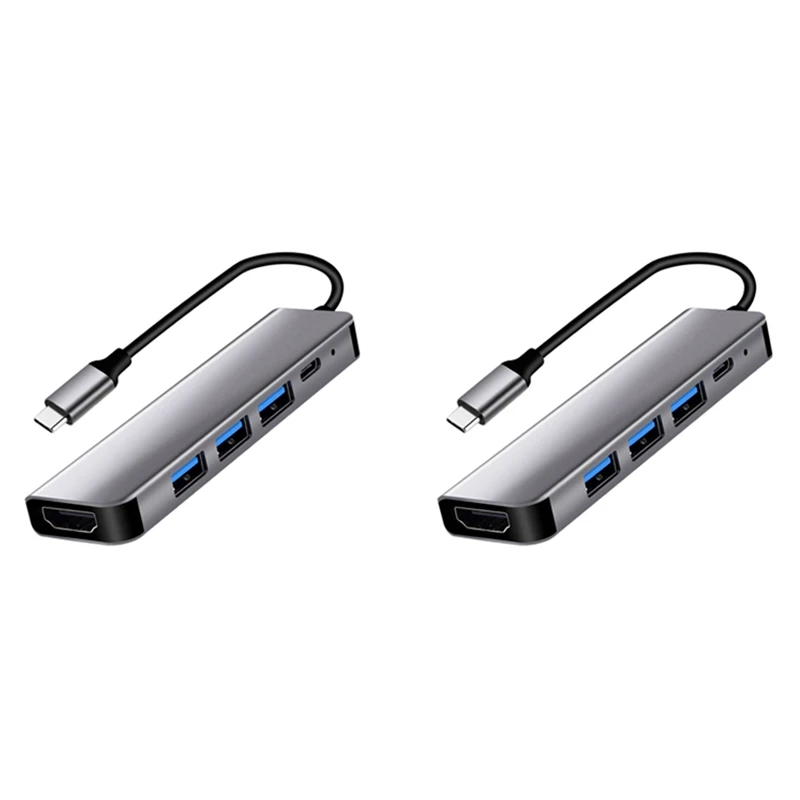 2X Type C To HDMI-Compatible 4K USB-C 3.0 Adapter Hub For  Samsung S8 Dex Huawei P30 Dock Xiaomi 10 Projector TV