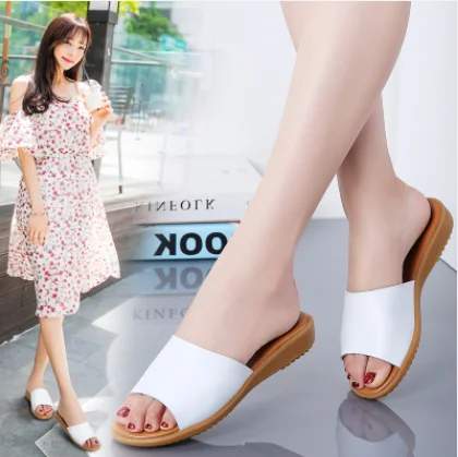 

Women Leather Shoes Women's Summer Footwear Beach Sandals Female Sexy Soft Casual Slipper Sandals