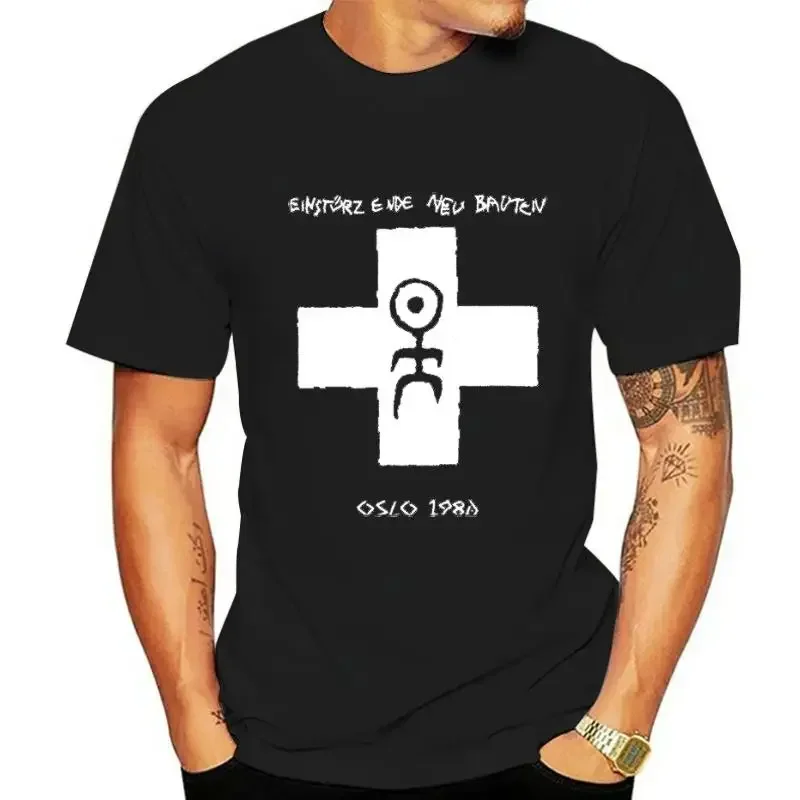 KJKJ Einsturzende Neubauten Oslo 1980-флаер ограниченная серия классическая черная футболка