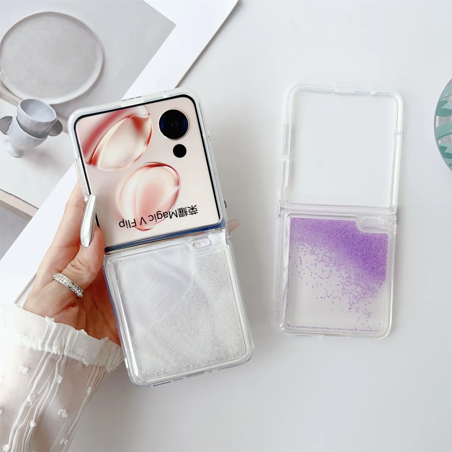 Красочные декомпрессионные бусины чехол с быстрым зыбучим песком для Honor Magic V