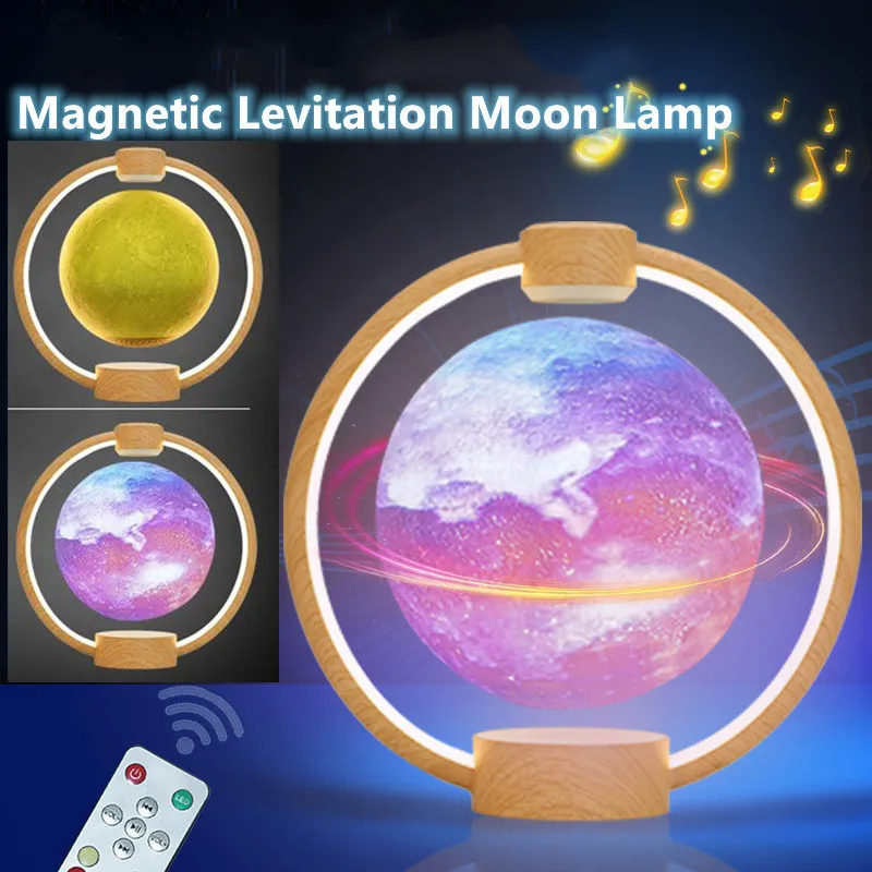 

Новинка 3D магнитная левитация звездное небо Bluetooth аудио светильник вращающаяся светодиодная Луна плавающая лампа гостиная домашний декор