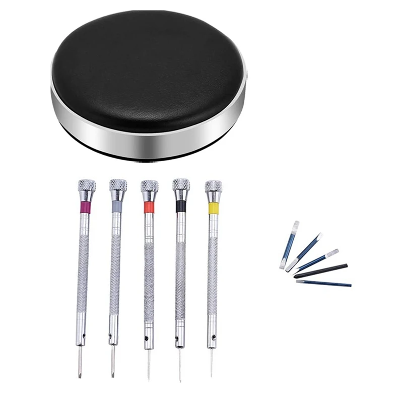 

Watch Movement Holder Cushion Watch Pad And 5 Pcs Precision Screwdriver Set Eyeglasses Jewelry Watch Repair Tool With 5 Blades