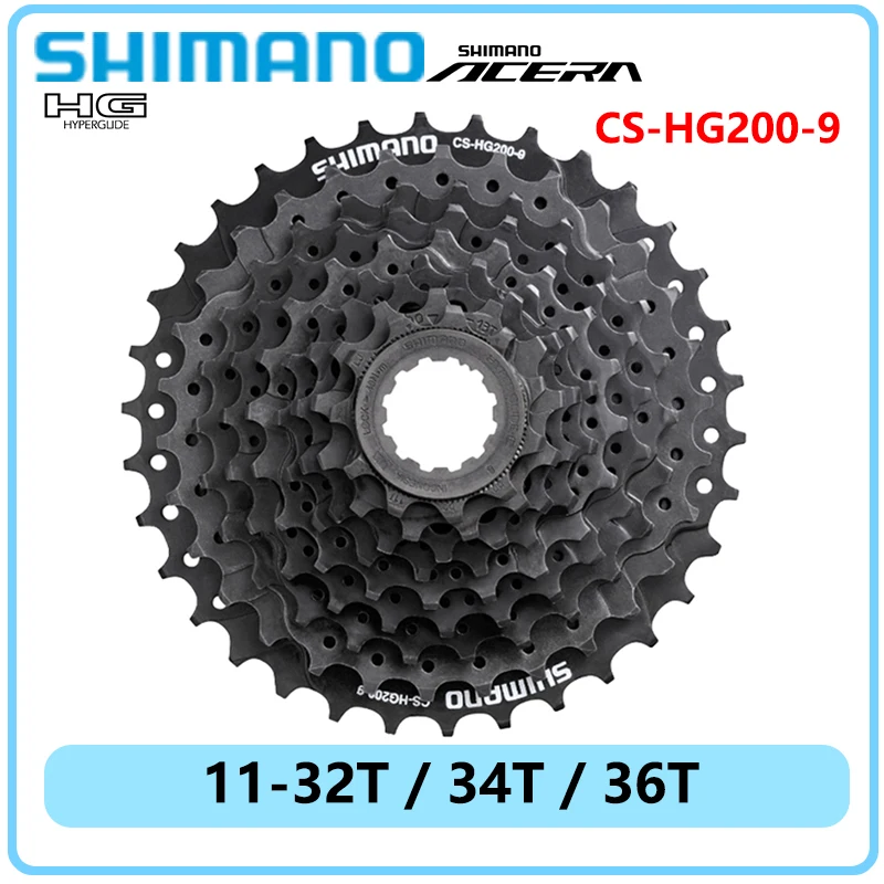 

Original SHIMANO CS-HG200-9 9S Speed Cassette Sprocket for Mountain Road Bike 11-32T/34T/36T Freewheel MTB Flywheel Bicycle Part