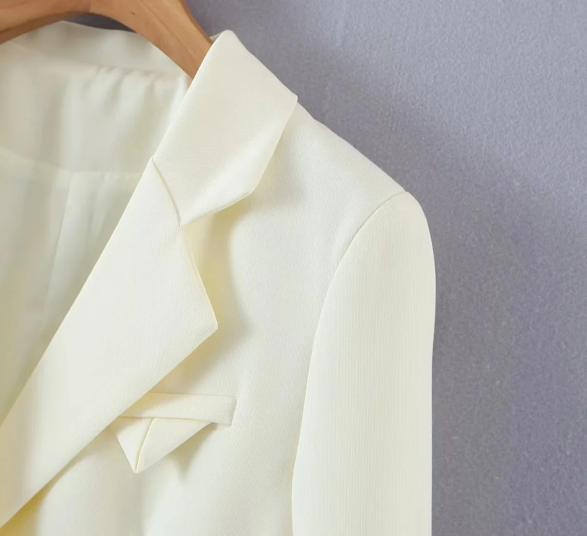 Dave&Di Pockets Loose Double Breasted Milk White Color Casual Blazers  Women Ins Blogger Fashion Jackets