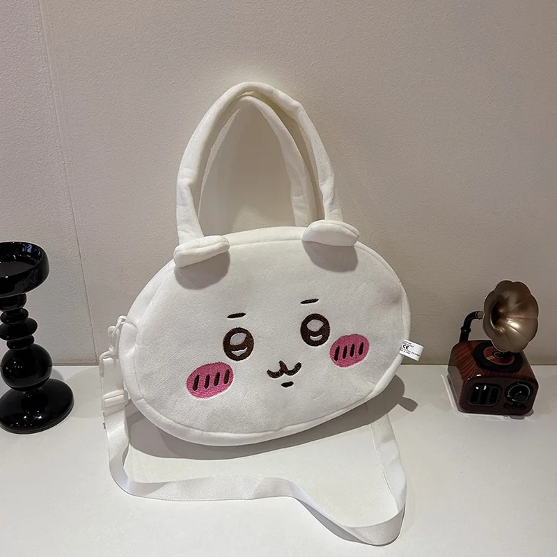 Фото Сумка Chiikawas Kawaii Usagi Hachiware, сумка через плечо для девочек и мальчиков, большая вместительная сумка через плечо, модные портативные сумки для хранения, подарок №3