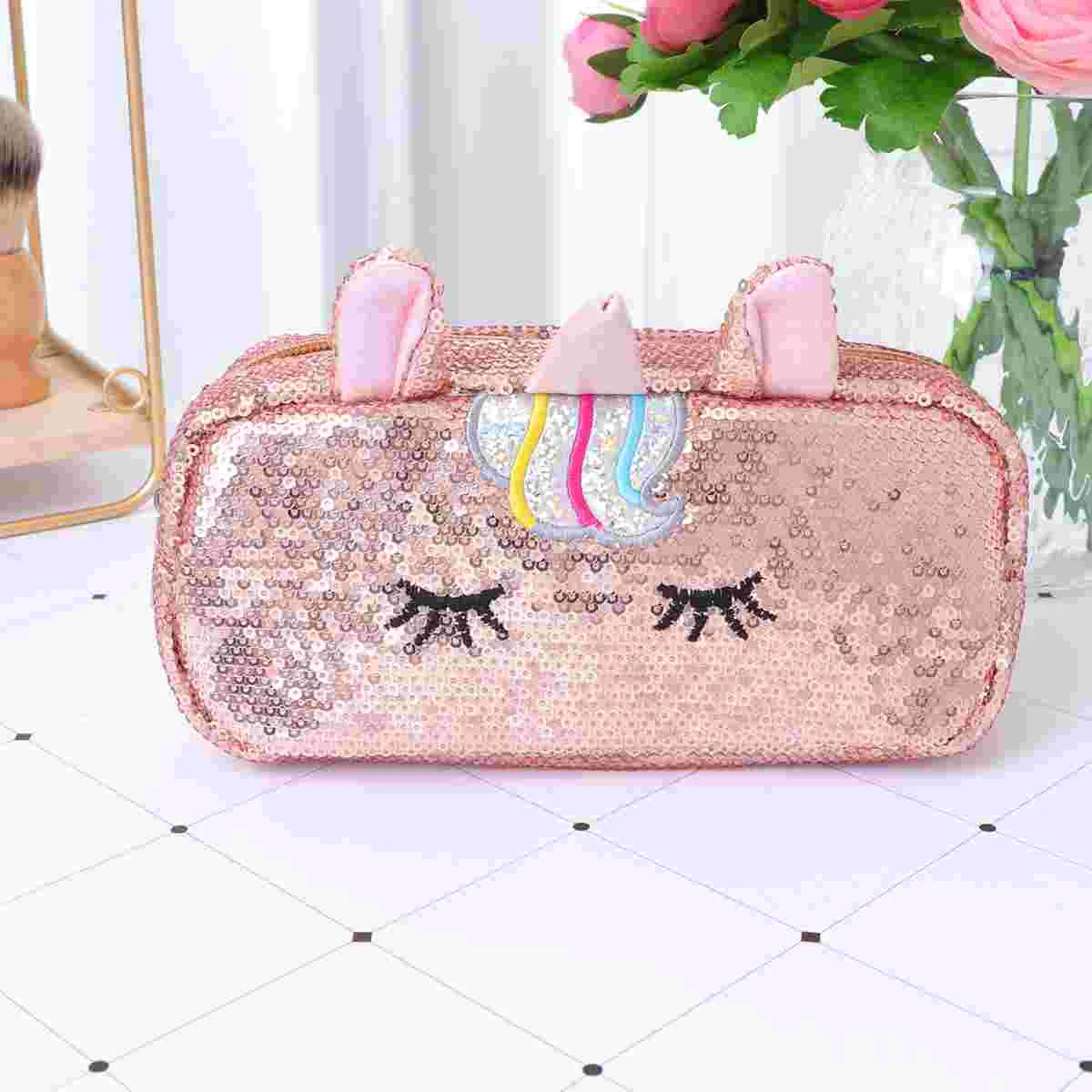 

Shiny Glittering Reversible Makeup Bag Double Sided Toiletry Sequin Bags