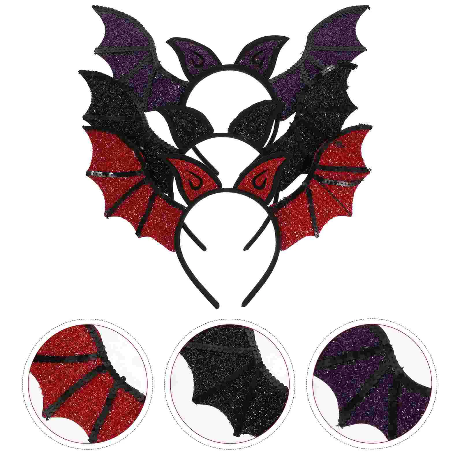 

3Pcs Bat Hair Headbands Creative Cosplay Headdress Decors