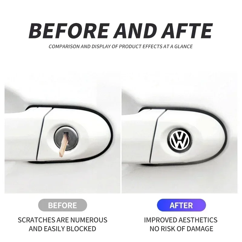2/5/10 PCS Car Door Lock Keyhole Protector Stickers For Volkswagen VW Jetta Polo T4 T5 T6 Sharan Touareg Gol T-Cross Touran
