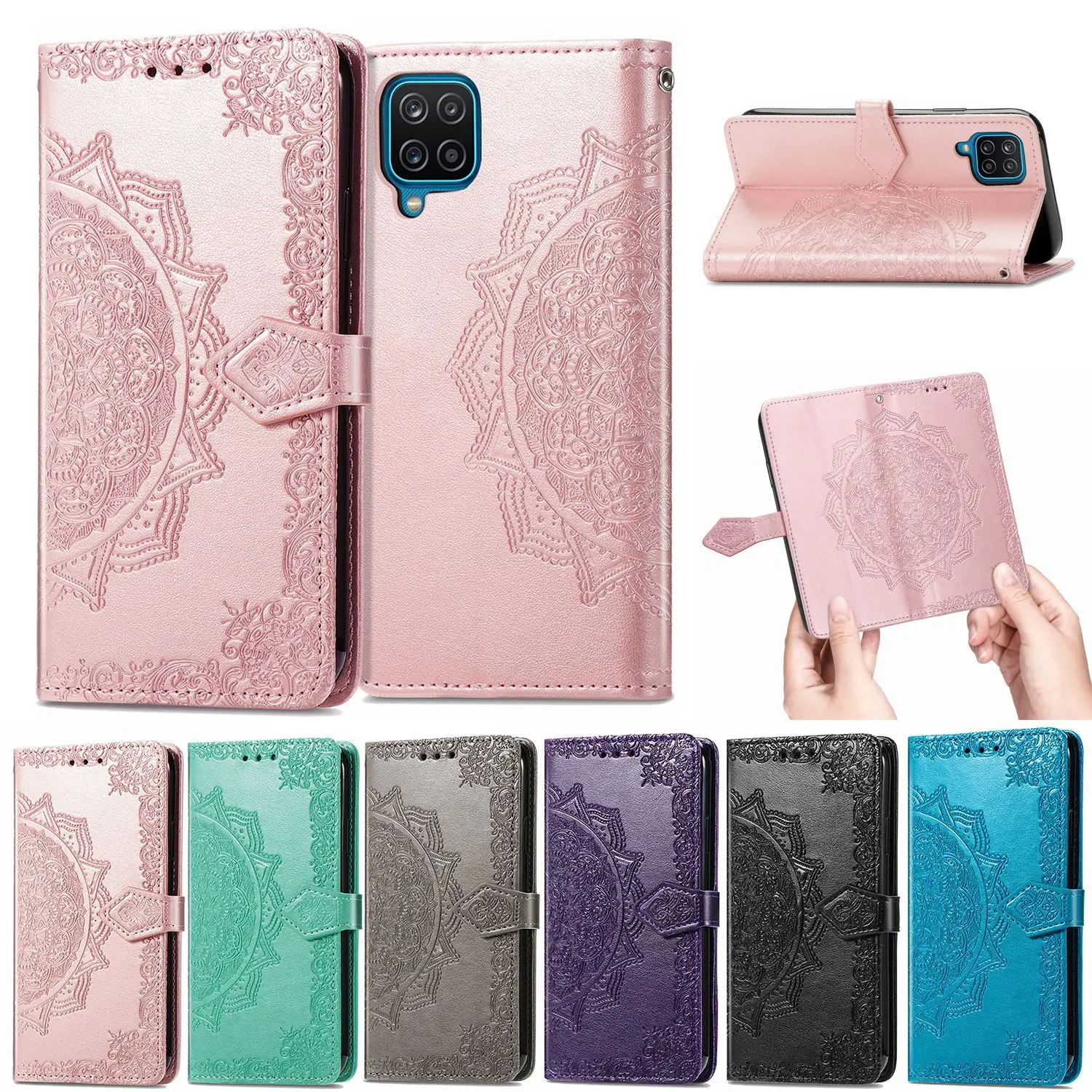 

BR04 Magnetic Leather Flip Phone Case For Samsung S23 S22 Plus S21 Ultra S20 Fe S10 Stand Card Solt Embossed Wallet Cover