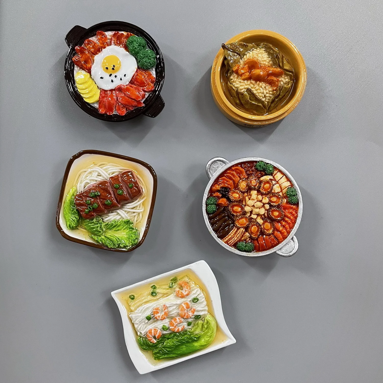 

Resin refrigerator stickers for big food, glutinous rice, chicken, delicious food, and message stickers for new city