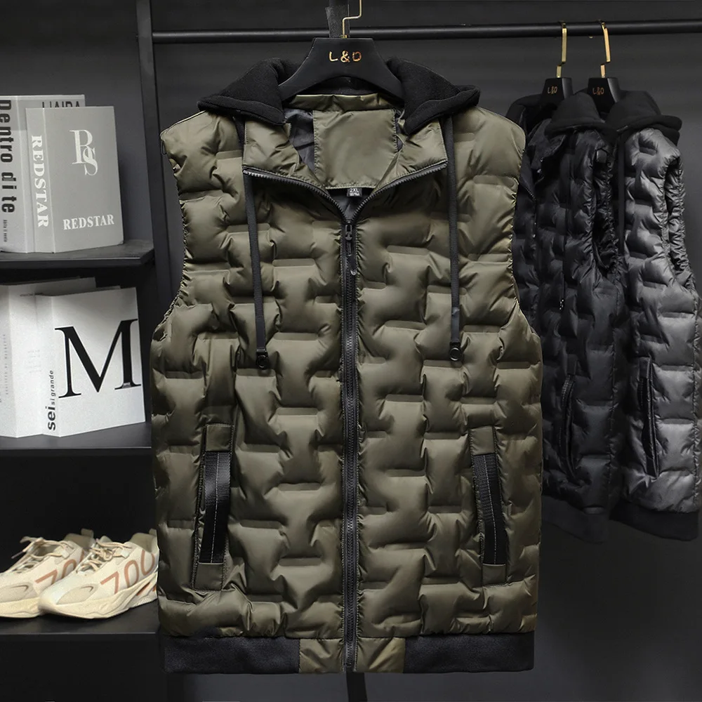 Men's Vest Jacket Winter Hot Sale New High Quality Waistcoat Men's Casual Vest Sleeveless Jacket Men's Hooded Coat Asian Size