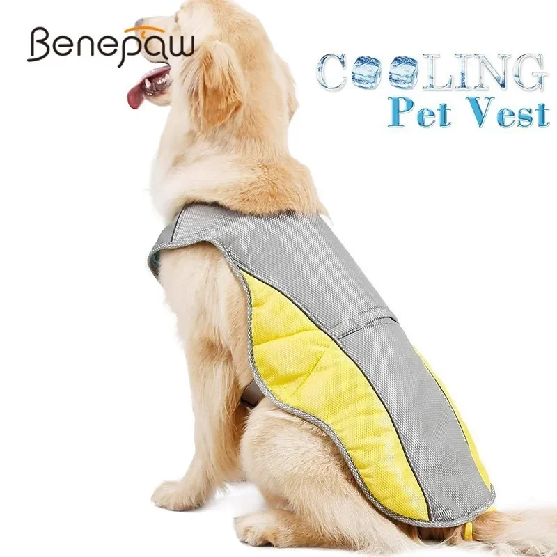 

Регулируемые ремни Benepaw, охлаждающий жилет для собак, ремни с отверстиями, одежда для маленьких и больших собак, летняя Светоотражающая охлаждающая куртка для питомцев