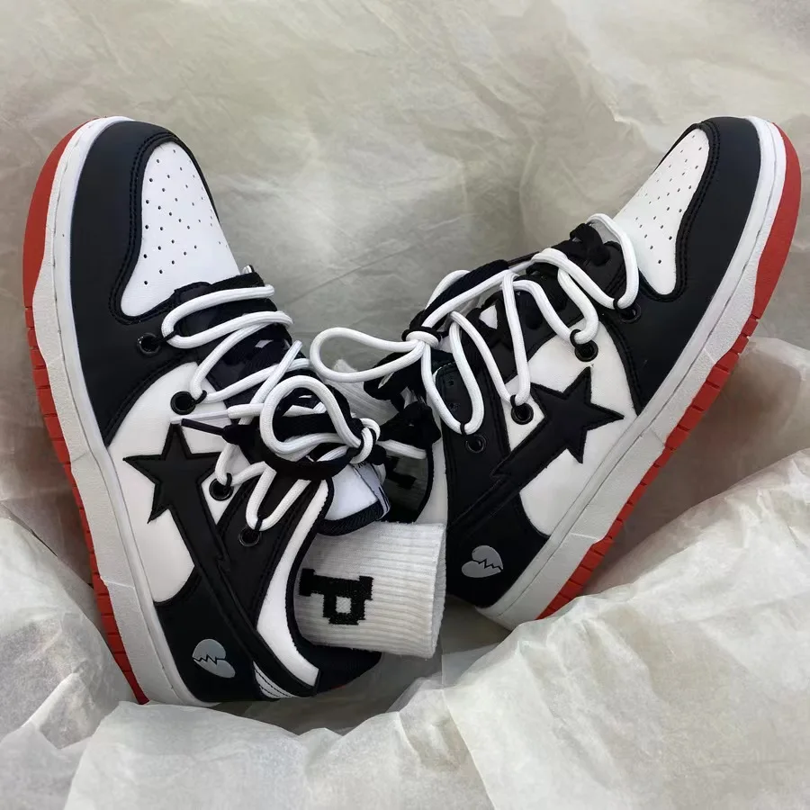 Women's Casual Sneakers Personalized Stars Running Sport Shoes Tennis Shoes Skateboard Shoe Trainers Skate Flat Walking Sneakers