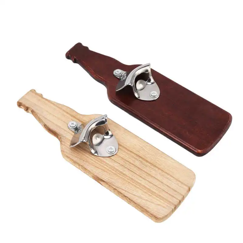 

Открывалка для бутылок, магнитная открывалка для пива, винно-Красная деревянная открывашка для цемента, металлическая стена для кирпича