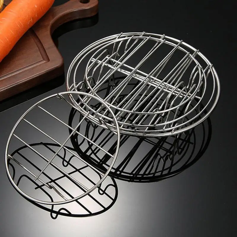 

Thick Steamer Rack Stainless Steel Insert Stand Kitchen Cookware Steamer Rack For Heating Cooking Steaming Airfryer Accessories