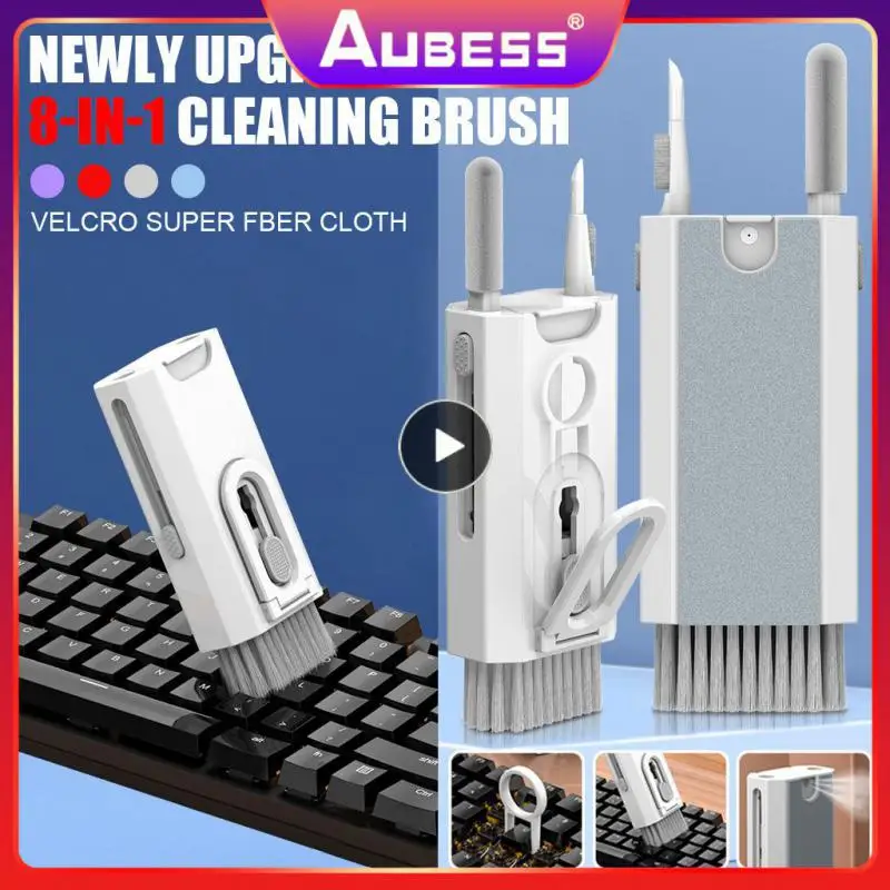 

8-in-1 Cleaning Kit Integrated Cleaning Suit Mobile Screen Cleaner Cleaning Tools Earphones Cleaning Pen Key Puller Sponge