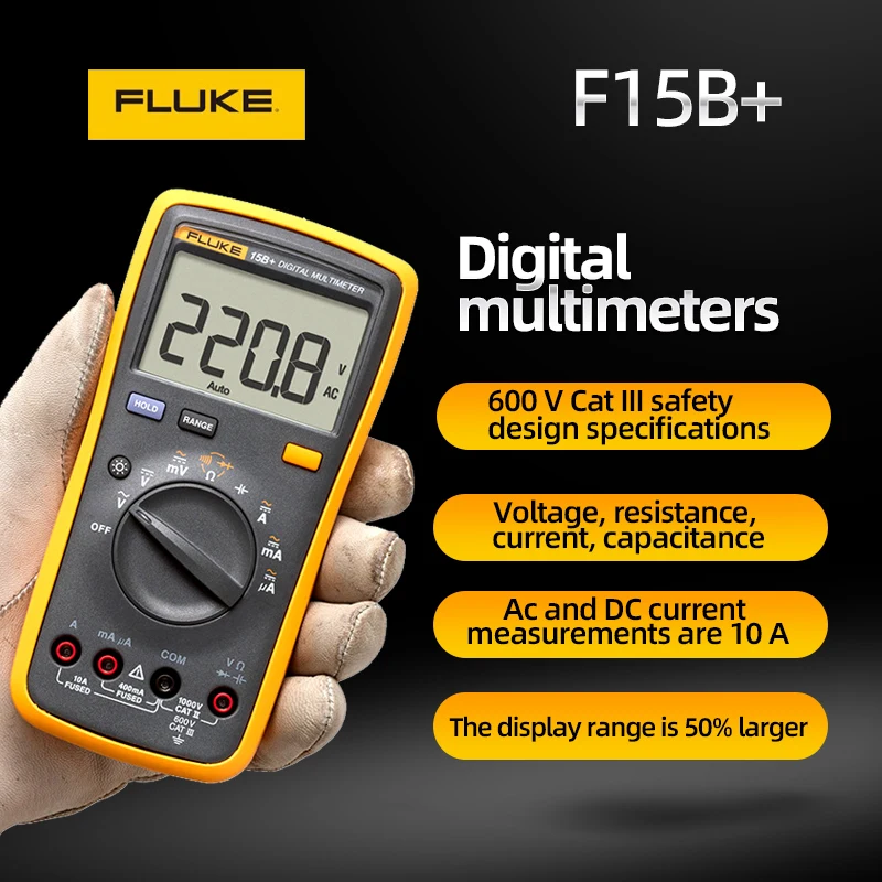 

Fluke 15B 18B 17B Plus Professional Digital Multimeter Polymeter Tester Electrical Multitester Voltmeter Ammeter Multi Meter