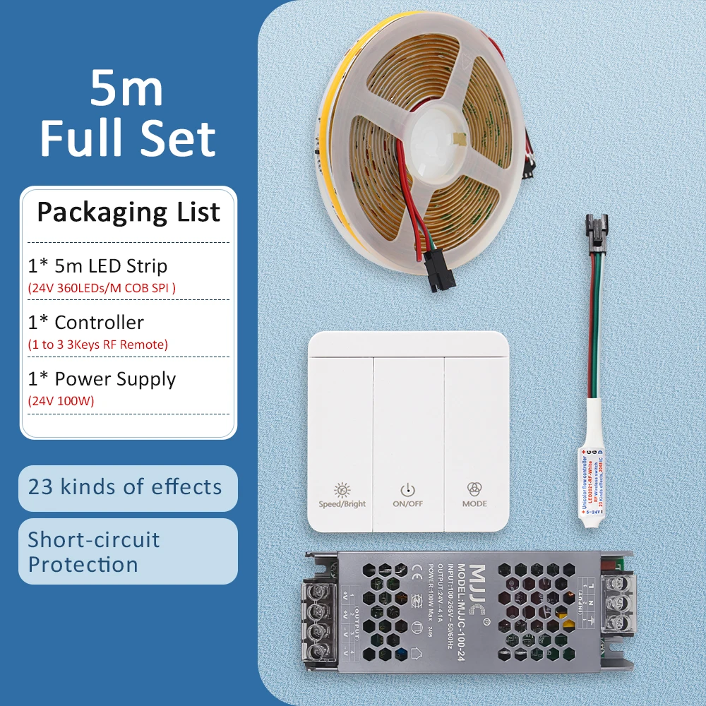 

Светодиодная лента MJJC WS2811 IC холодный белый/теплый белый/натуральный белый 24V 5M/10M/15M