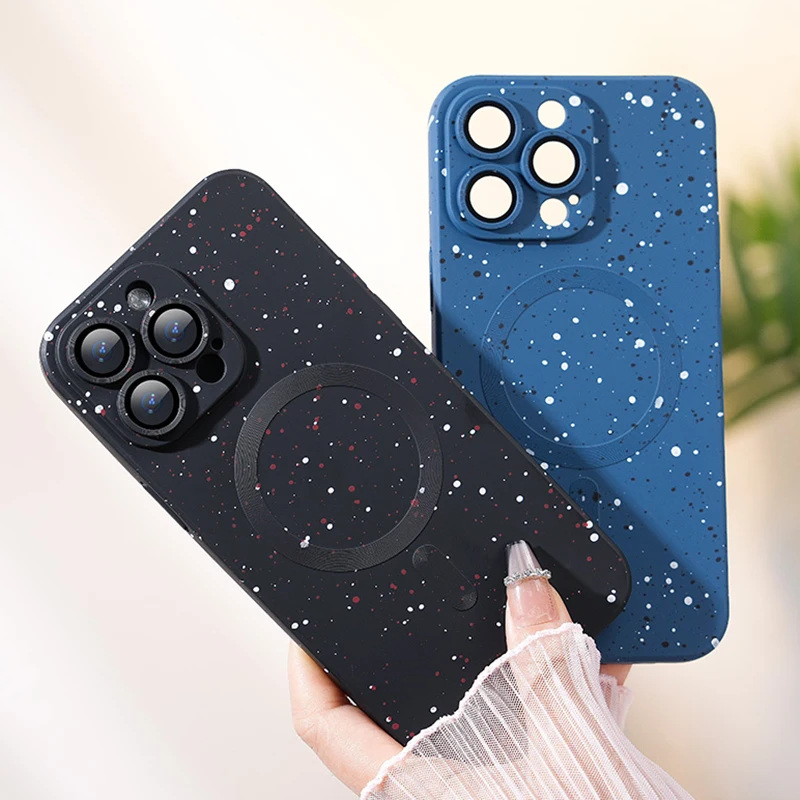 

Soft Silicone For Magsafe Wireless Charge Case For iPhone 14 13 12 11 Pro Max XS XR 8 7 Plus Glitter Matte Camera Magnetic Cover