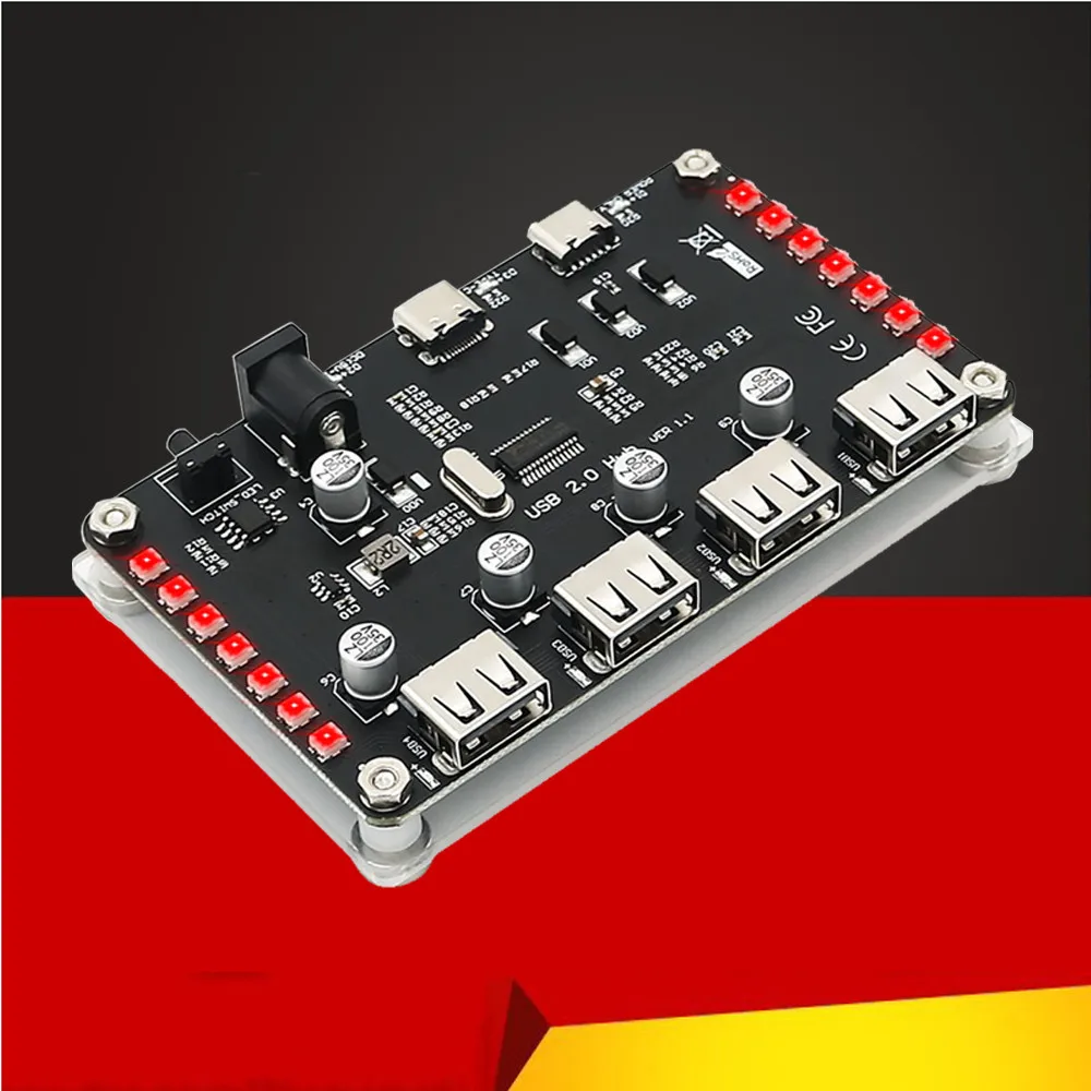 

USB-разветвитель на 4 порта со светодиодной подсветкой, USB 2,0