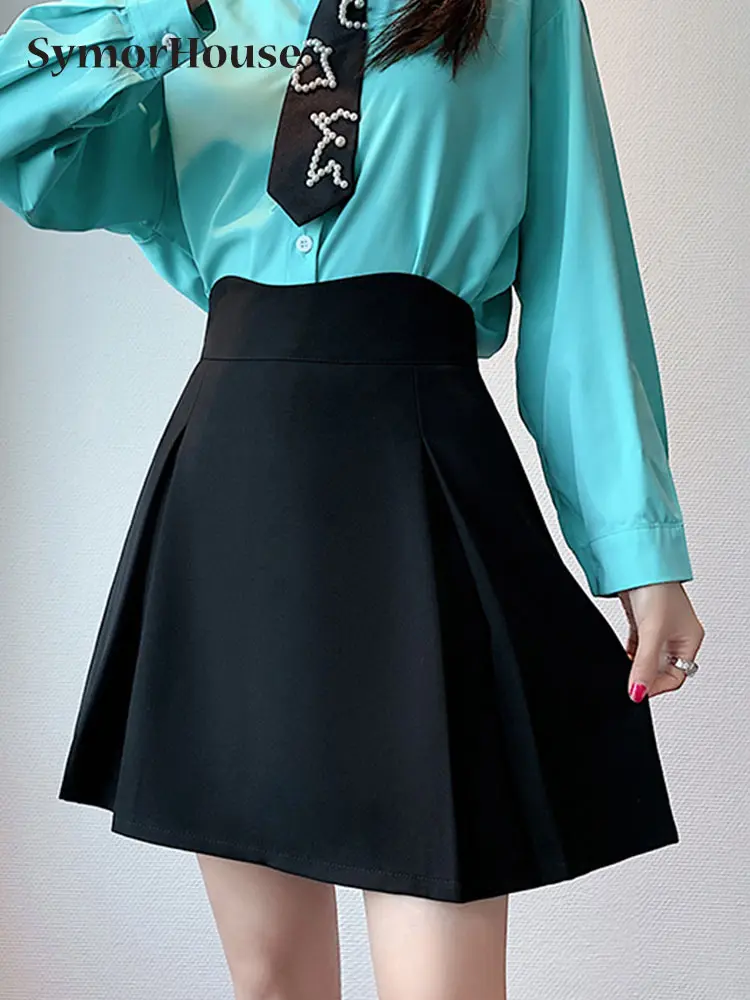 

Spring Summer Autumn OverSize Black Skirts Women Korean Fashion High Waist Wrap -Hips Skirts Simple Casual A -Line Skirt Girl